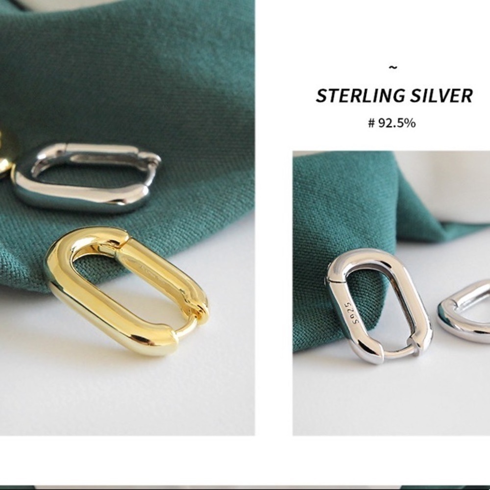 💎 BOGO‼️Minimalist S925 rectangle hoops simple basic earrings - Picture 15 of 15